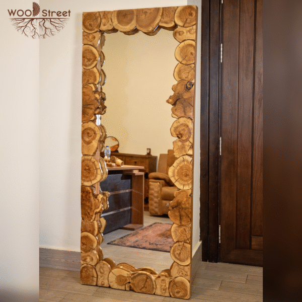Olive Wood Live-Edge Full Mirror
