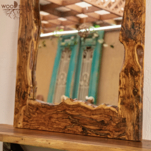 Olive Wood Live-Edge Wall Mirror