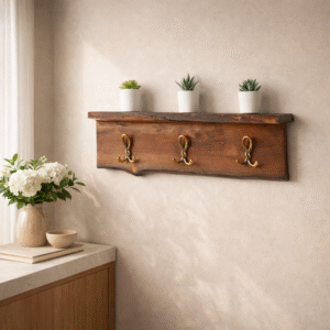 Live-Edge Clothes Hanger & Shelf