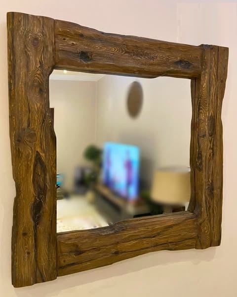 Vintage Natural Wood Mirror
