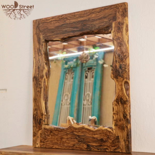 Olive Wood Live-Edge Wall Mirror