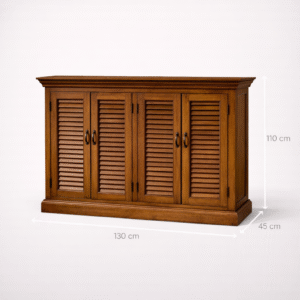 Antique Slatted Pine Wood Buffet