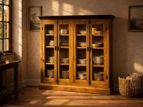 Antique Wooden-Glass Buffet