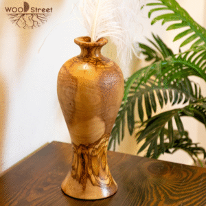 Olive Wood Hand-Carved Vase