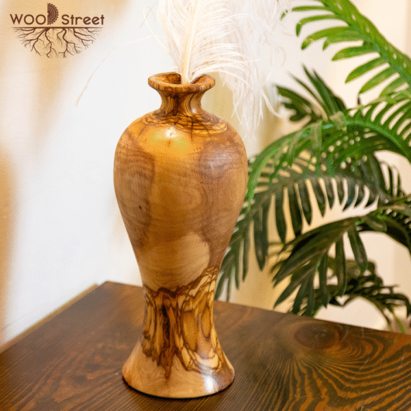 Olive Wood Hand-Carved Vase