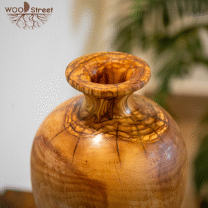 Olive Wood Hand-Carved Vase