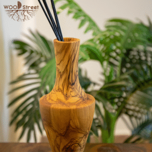 Olive Wood Hand-Carved Vase