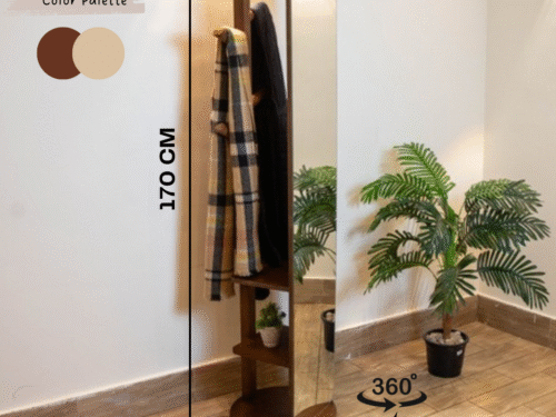 Rotating Clothes Rack with Mirror