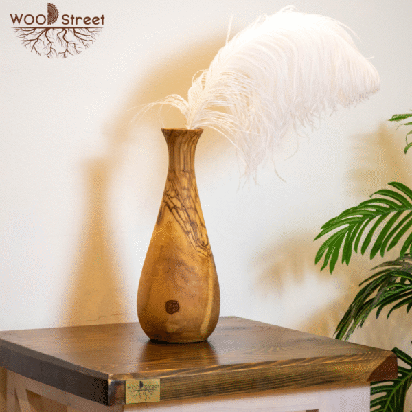 Olive Wood Hand-Carved Vase