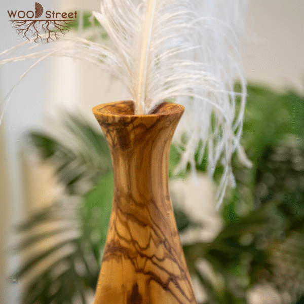 Olive Wood Hand-Carved Vase