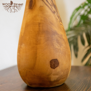Olive Wood Hand-Carved Vase