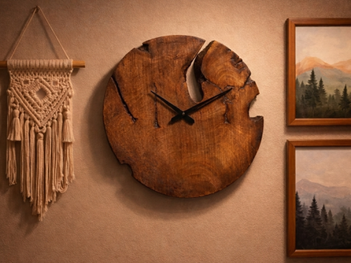 Live-Edge Wall Clock