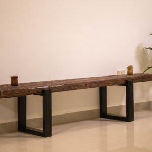 Live-Edge Pine Wood TV Unit