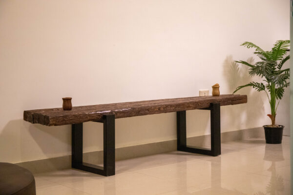 Live-Edge Pine Wood TV Unit