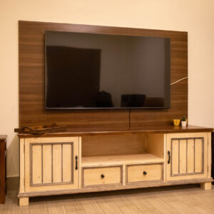 Two-Tone Pine TV Unit