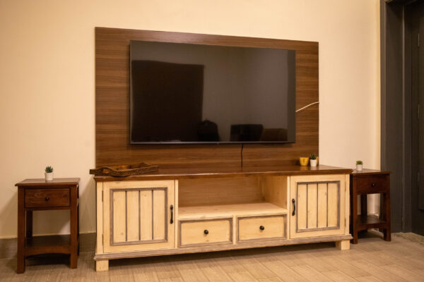Two-Tone Pine TV Unit