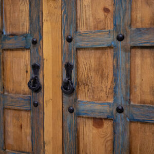 Antique Pine Wood Storage Console
