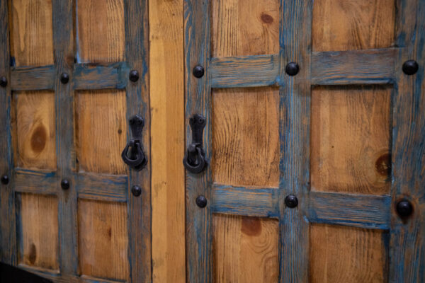 Antique Pine Wood Storage Console
