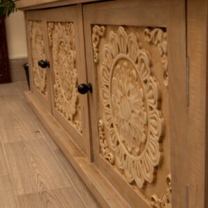 Carved Natural wood TV Unit  | WSA102/2