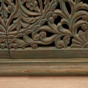 Natural wood buffet with handmade carving