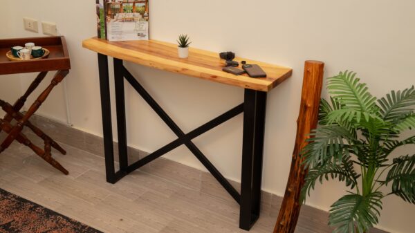 Live-Edge Console – Industrial Chic