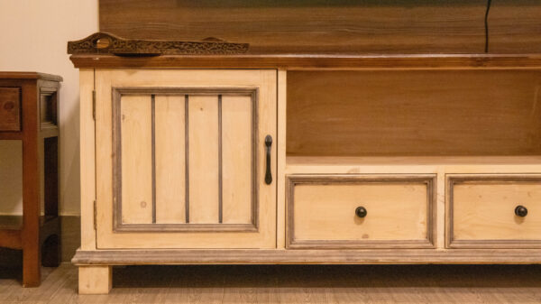 Two-Tone Pine TV Unit