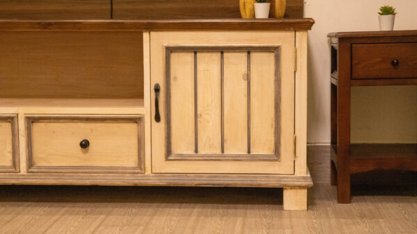 Two-Tone Pine TV Unit
