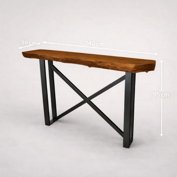 Mahoganyconsole03 Live-Edge Console – Industrial Chic