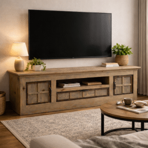 Vintage Pine Wood TV Unit