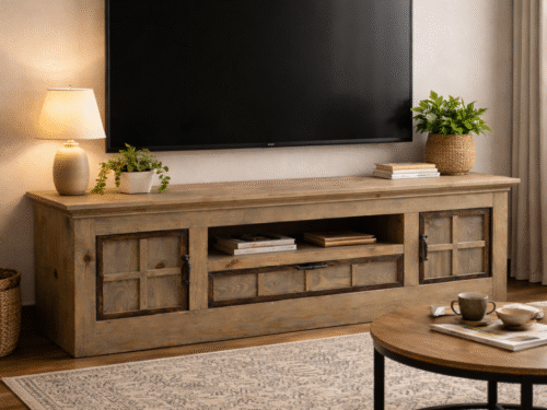 Vintage Pine Wood TV Unit