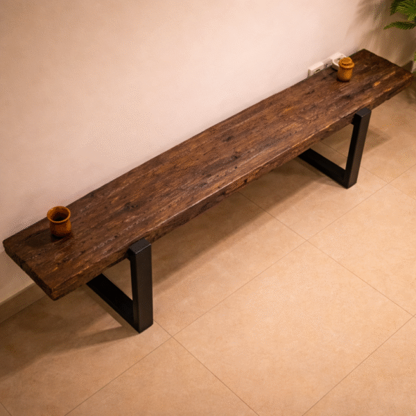 Live-Edge Pine Wood TV Unit