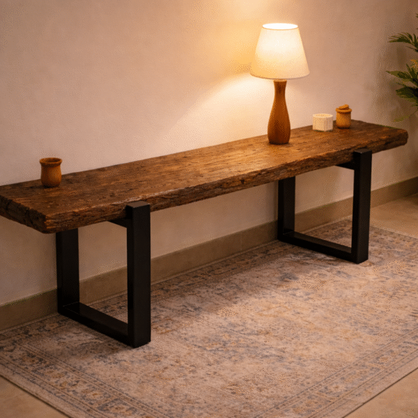 Live-Edge Pine Wood TV Unit