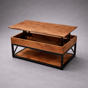 Live-Edge Lift-Top Table – Industrial Storage