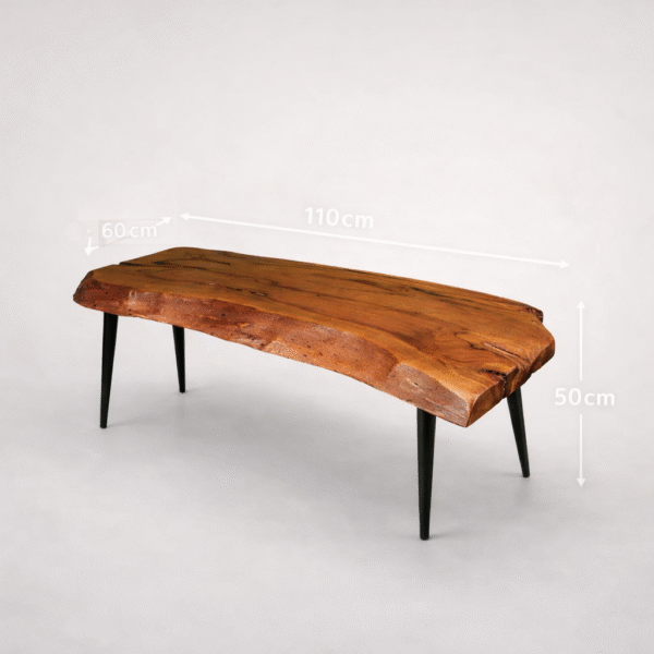 Live-Edge Coffee Table – Industrial Elegance