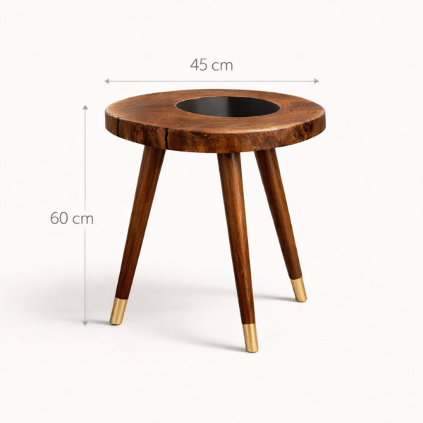 Camphor Wood Live Edge Tripod Table