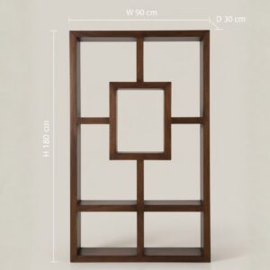 Geometric Pine Wood Display Shelf