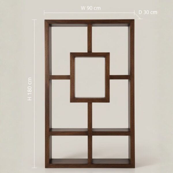 Geometric Pine Wood Display Shelf