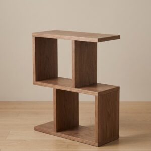 S-Shaped Geometric Pine Pedestal