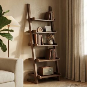 Modern Pine Wood Ladder Shelf