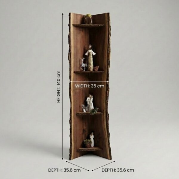 Live-Edge Pine Corner Display Unit