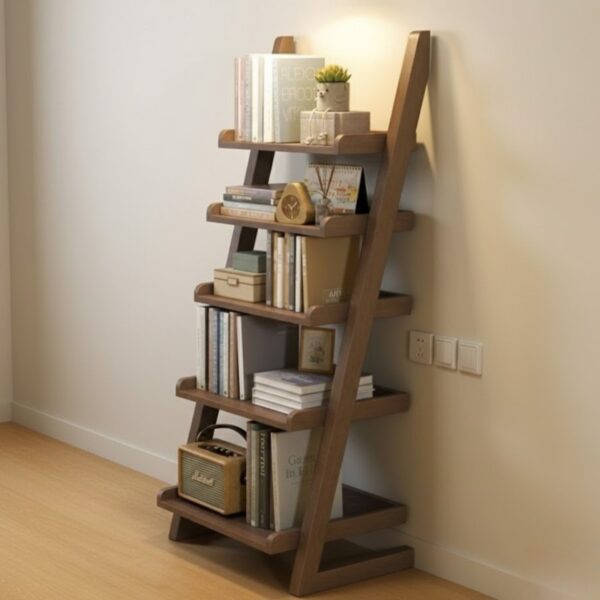 Modern Pine Wood Ladder Shelf