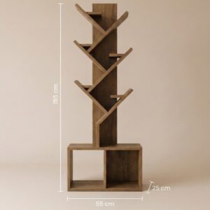 Tree-Design Pine Wood Bookshelf