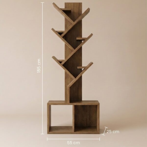 Tree-Design Pine Wood Bookshelf