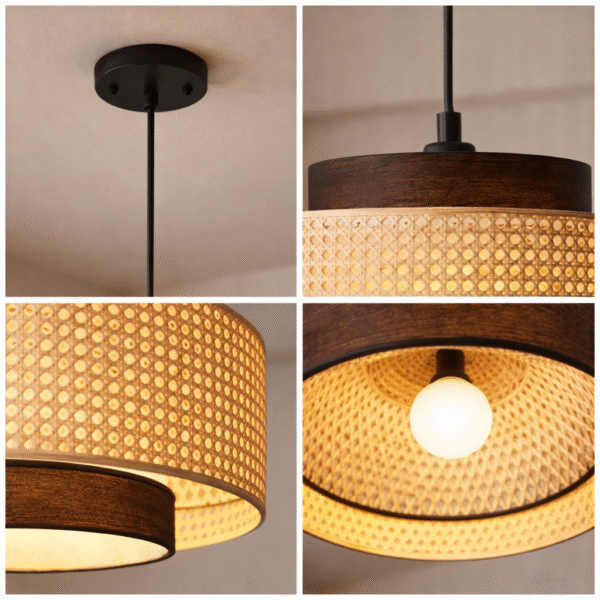 Handcrafted rattan pendant lamp