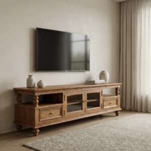 Handcrafted Wooden TV Unit