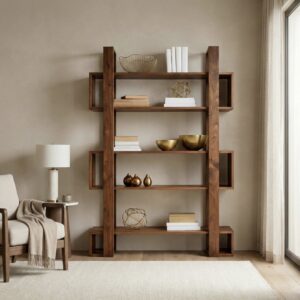 Handcrafted Wooden Display Shelf