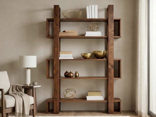 Handcrafted Wooden Display Shelf