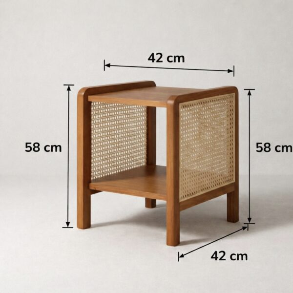 IMG_5541 Natural Wood Side Table with Woven Cane