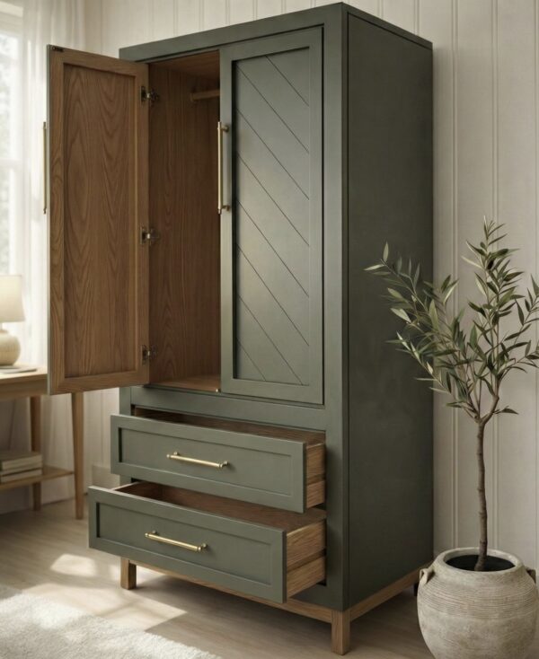 Evergreen Solid Wood Wardrobe Cabinet