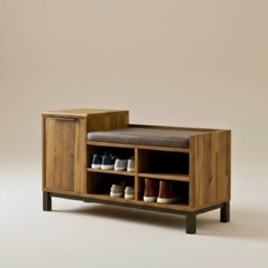 Counter Wood Entryway Bench & Shoe Storage